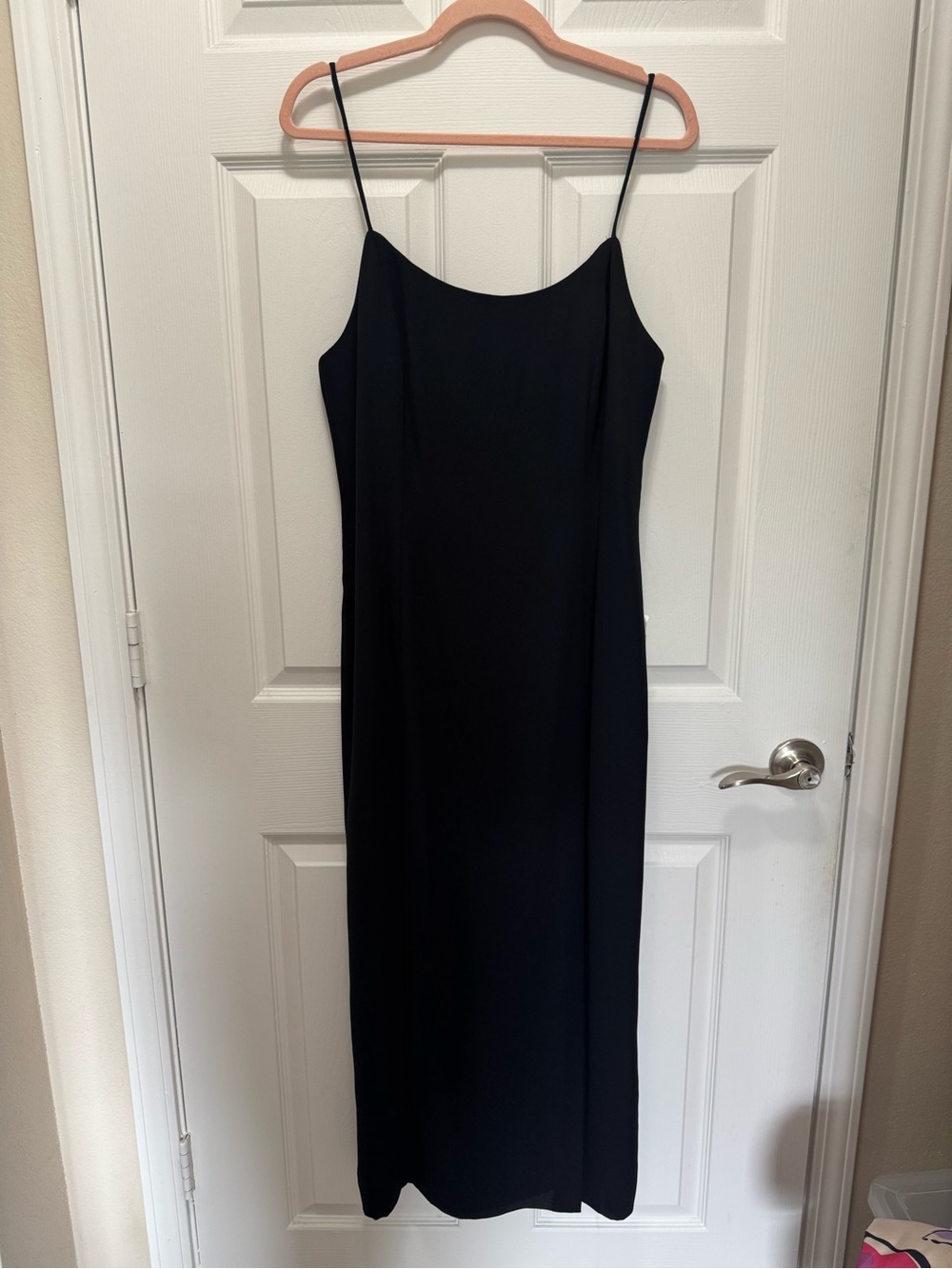 Vintage Michael Marcella Black Slip Midi Dress Size 12